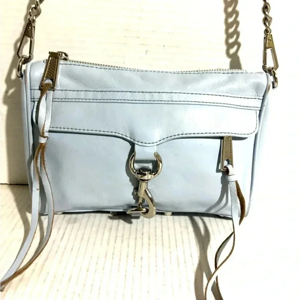Rebecca minkoff blue leather crossbody handbag